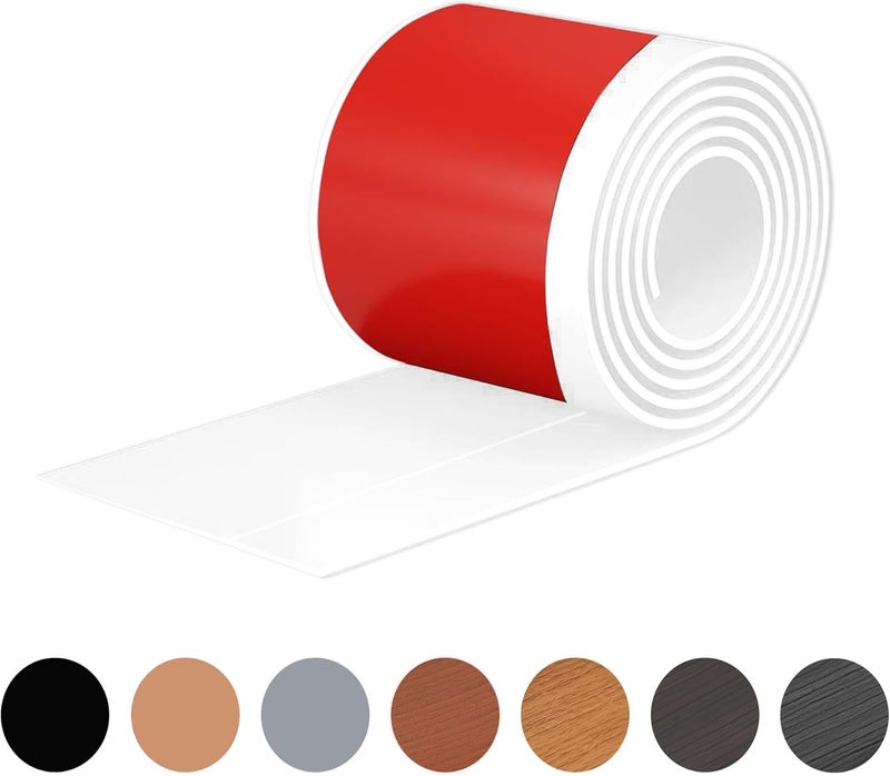 ROUIXSEN White Wall Molding Trim 3 Inch x 10 Feet, Wall Base Baseboard Molding Trim Flexible Self Adhesive Rubber Wall Base Moulding Trim Peel and Stick Design Home Decoration Skirting Strip - Image 1